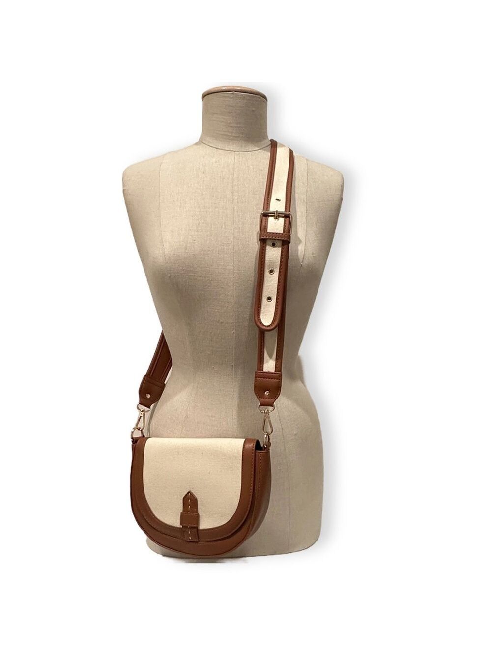CHIC CROSSBODY | Canvas Safari Messenger in Black or Tan | NWT - Picture 2 of 11
